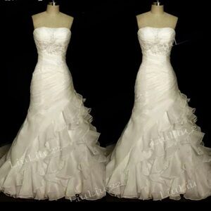 Custom Mermaid Trumpet Wedding Gown with Adjustable Corset Back Fits Sizes 8-12